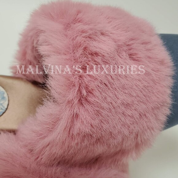 GUCCI SHOES CANDY SATIN AND FAUX FUR MULES CRYSTAL HEEL sz IT 35.5 US 5.5 - Picture 14 of 16